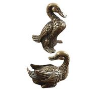 ROMISBABA Décoration en Laiton pour Salon et Bureau Sculptures Vintage Cuivre Massif Ornements Esthétiques de Canards de Chine pour Table à Thé