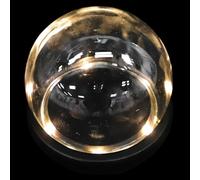 ROMISBABA Dôme de Verre Décoratif 12 Cm de Boule Base en Bois Massif, Couverture pour Fleur Immortelle, Vitrine de Table Transparente, Protection Anti-poussière pour Présentation Décorative