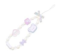 ROMISBABA Dragonne Téléphone Perlé Rose avec Charm Ours Bracelet Téléphone Pratique et Sécurisé pour Smartphone Appareil Photo et Clés Anti-chute et Protection Accessoire Élégant et