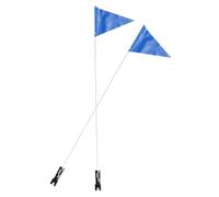 ROMISBABA Drapeaux de Sécurité Vélo Réfléchissants 190 Cm Mât Ajustable en Polyester Bleu, Kit 2 Pièces pour Accessoires Cyclistes, Indicateur D’Avertissement pour Balade et Urbanisme Vélo