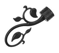 ROMISBABA Embout de Tringle à Rideau Noir Mat Plastique Robuste Embouts Décoratifs pour Tringles de Fenêtre Installation Facile Fixation Stable et Sécurisée pour Décoration Intérieure