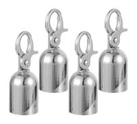 ROMISBABA Embouts de Corde en Acier Inoxydable Bloque-cordon Polyvalent et Facile à Installer Lot de 4 avec Argentés pour Barrières et Cordons de Sécurité