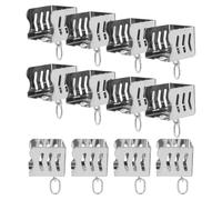 ROMISBABA Embouts de Tringle à Rideaux Argentés en Acier Inoxydable 12pcs Design Élégant, pour Supports de Rail de Rideau Droits et Carrés, Montage Plafond ou Mur