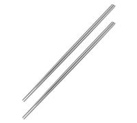 ROMISBABA Ensemble de 2 Paires de Baguettes Chinoises en Acier Inoxydable Argenté, Longues, Légères et Robustes, Cuisson à Haute Température de Nouilles et Raviolis