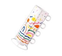 ROMISBABA Ensemble de 4 Mugs Empilables en Céramique 200 Ml Support de Rangement Tasses à Café Géométriques pour Maison et Bureau Service Pratique et Gain de Place