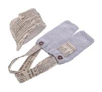 ROMISBABA Ensemble Photo -Né Garçon 3 Pièces Tricoté Hypoallergénique avec Bretelles et Béret Tenue Déguisement Journaliste pour Séance Photo Bébé Vêtements Doux et Colorés pour Studio et