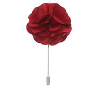ROMISBABA Épingle à Cravate à Fleurs Rouge en Satin Solide et Cuivre, Broche Élégante pour Homme Décoration Revers Pratique, Costume Mariage