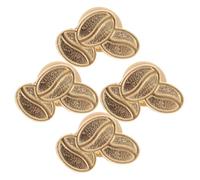 ROMISBABA Épingle à Grains de Café en Alliage de Zinc Doré 4pcs, Accessoire Décoratif Polyvalent pour Événements Spéciaux et Tenue Décontractée