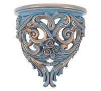 ROMISBABA Étagère Murale Flottante Vintage en Résine Bleu Pâle Petite Étagère Murale Décorative Victorienne Ouverte pour Salon et Chambre Style Campagnard Grosse Capacité de Charge