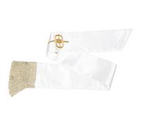 ROMISBABA Étole pour Hommes du Clergé Brodée Croix et Oiseau Châle Réversible Blanc 1 Pièce Accessoire Cérémonie Mariage Étole Pastorale Respirante et Polyvalente