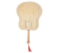 ROMISBABA Éventail Tissé Main Rotin Naturel Grand Éventail Décoratif Beige Ventilateur Portable pour Mariage Fête et Rafraîchissement Estival Extérieur