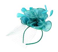 ROMISBABA Fascinator Headband Tulle Et Plumes Avec Fleurs Accessoire Élégant Pour Tea Parties Et Événements Spéciaux