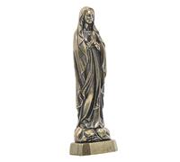 ROMISBABA Figurine Laiton Miniature Vierge pour Décoration Religieuse, Statue Vintage Compacte pour Cheminée Et Bureau, Ornement Spirituel pour Intérieur Catholique