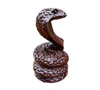 ROMISBABA Figurines Bois Serpent Sculpté Main Décoratif Intérieur Miniature Animal Statue Astrologie Chinoise Bureau Salon