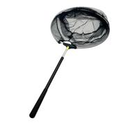 ROMISBABA Filet de Pêche Télescopique 1,5 M en Acier Inoxydable, Épuisette Portable Pliable Noire Manche Antidérapant, Filet à Poissons Extérieur Léger et Compact pour Pêche Sportive