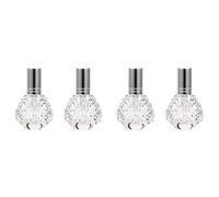 ROMISBABA Flacons de Parfum Vides en Verre Argenté 4 Pièces 15ml Vaporisateur Léger et Pratique pour Rangement et Transport en Voyage ou Présent