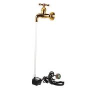 ROMISBABA Fontaine à Eau Extérieure Fontaine à Robinet Flottant pour Décoration De Cour, Bec Verseur Invisible Pompe 3w 4 Lumières, Plastique Léger Portable Compatible Ac220-240v