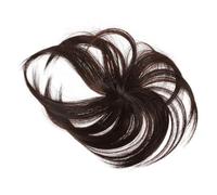 ROMISBABA Frange à Clipser Cheveux Synthétiques Lisses 15 CM Longueur Brun Foncé Pièce Postiche Invisible pour Femme Extension Frange Plate sans Trace pour Coiffure Rapide