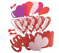 ROMISBABA Guirlande de Cœurs à Suspendre Pailletée 3 Pièces Papier Décor Saint-valentin Mariage Fête Décoration Amour