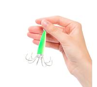 ROMISBABA Hameçon Fluorescent pour Calmar Lumineux en Fer Yeux, Leurre de Pêche pour Poissons et Calamars en Eau Douce, pour Pêche en Lac