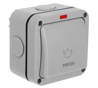 ROMISBABA Interrupteur à Bouton-poussoir Mural Étanche pour Extérieur, Momentané, Double Commande, Résistant la Pluie, pour Contrôle D’accès Porte, Jardin, Garage et Système de Sonnette