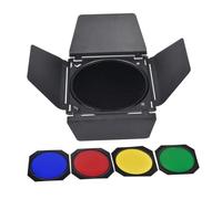 ROMISBABA Kit 4 Pièces Déflecteurs Lumière 4 Volets Grille Alvéolée 4 Filtres Colorés pour Lampe Photo 18 CM Accessoire Flash Professionnel pour Éclairage Studio et Photographie