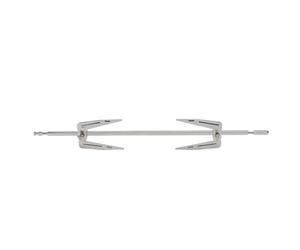 ROMISBABA Kit de Fourchettes Rotatives en Acier Inoxydable Argenté pour Poulet Rôti Réglage à Vis, Insertion Facile, Accessoires pour Friteuse à Air et Barbecue