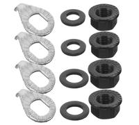 ROMISBABA Kit Écrous de Roue Acier Robuste Écrous de Moyeu avec Rondelles de Sécurité pour Roues et Arrière Compatible VTT et de Route