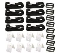 ROMISBABA Kit Fixation Accessoires Piscine Solaire pour Enrouleur Couverture Piscine 24 Pièces Noir Sangles Adhésives et Plaques de Fixation Usage Jardin