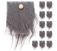 ROMISBABA Kit Loisirs Créatifs Gnome 24 Pièces Fausse Barbe en Fourrure Grise Prédécoupée 18X9 CM et 12 Boules en Bois pour Décoration Noël Halloween Artisanat