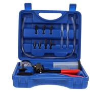 ROMISBABA Kit Pompe à Vide Manuelle Bleue pour Purge de Frein et Testeur de Liquide Outil pour Entretien Auto Purgeur Freins avec Réservoir et Adaptateurs Compatible Véhicules