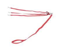 ROMISBABA Laisse de Dressage Triple pour Chien Nylon Laisse de Traction pour Petits et Moyens Chiens Promenade Sécurisée et Confortable Adaptée à Extérieur et Aux Activités Rouge