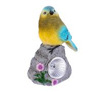 ROMISBABA Lampe Solaire Décorative Jardin Résine avec Oiseau Mignon Éclairage LED Autonome Extérieur Ornement pour Terrasse et Bureau