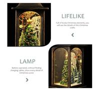 ROMISBABA Lanterne de Noël à Piles Décorative pour Table Ambiance Festive Lumineuse Petite Compacte pour Intérieur Décoration Noël LED sans Fil Ornement de Bureau