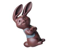 ROMISBABA Lapin en Grès Rouge pour Cérémonie du Thé Kung Fu, Ornement Créatif Absorbant L’arôme, Figurine Décorative Zen pour Bureau et Maison, Accessoire de Thé Chinois Unique 1 Pièce