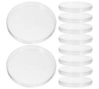 ROMISBABA Lot de 10 Boîtes de Petri de Laboratoire en Plastique Transparent avec Couvercles, Plat de Milieu Nutritif de 14,3 Cm, Récipient Stérile pour Culture Cellulaire, Équipement