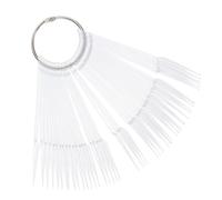 ROMISBABA Lot de 100 Présentoirs de Vernis à Ongles en Plastique Transparent Forme Éventail Anneau pour Affichage Professionnel Bâtonnets D’Échantillons pour Nail Art et Salon de Manucure
