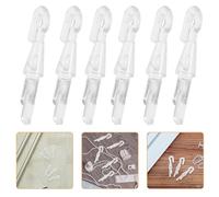 ROMISBABA Lot de 12 Crochets Transparents en Alliage pour Tringles à Stores Crochets pour Tringles à Rideaux Latérales Adaptés pour Stores à Lamelles Résistants et Faciles à Installer