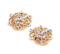 ROMISBABA Lot de 2 Boutons de Manchette à Scintillants en Métal Or, Cache-bouton Décoratif pour Habillées Femmes, Clips à Bouton, Accessoires Élégants pour Occasions Formelles