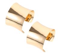 ROMISBABA Lot de 2 Bracelets Manchettes en Alliage Métal Doré Design Géométrique Incurvé Large Réglables Femmes Accessoires Mode Quotidiens et Occasions Spéciales