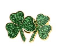 ROMISBABA Lot de 2 Broches Irlandaises en Alliage Solide, Émail Vert Motif Trèfle à Trois Feuilles, Accessoires Festifs pour Femmes, pour Chapeaux, Foulards et Tenues Saint-patrick, Symbole