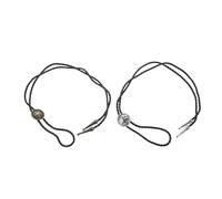 ROMISBABA Lot de 2 Cravates Bolo Western en Cuir PU Ajustables Collier Cowboy Vintage Étoile en Bronze et Argenté Style Rétro pour Homme et Femme Accessoires Mode Western Punk