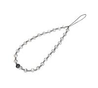 ROMISBABA Lot de 2 Dragonnes pour Téléphone Portable en Perles de Cristal Gris Foncé, Corde Décorative Anti-perte, Style Punk Européen, Lanière Suspendue Pratique pour Téléphone et Clés,
