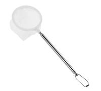 ROMISBABA Lot de 2 Épuisettes Télescopiques pour Aquarium en Acier Inoxydable Filets Amovibles à Mailles Fines Diamètre Blanc Rond pour Pêche et Entretien des Poissons en Bassins et