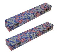 ROMISBABA Lot de 2 Étuis pour Éventails Pliants 23 CM en Bois Doublure Rembourrée Coffrets Décoratifs Traditionnels Chinois Boîtes de Rangement Protectrices pour Collection et Présent