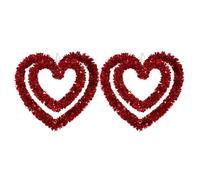 ROMISBABA Lot de 2 Guirlandes de Cœur pour Décoration de Mariage et Saint-Valentin 30 CM Matériau Solide Décor Suspendu D’Amour pour Intérieur et Extérieur