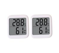 ROMISBABA Lot de 2 Hygromètres-Thermomètres Numériques pour Chambre de Bébé Indicateurs de Température et d'Humidité Intérieure Écran LED Haute Précision Support de Table Plage 10°C à