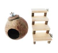 ROMISBABA Lot de 2 Jouets à Mâcher en Bois Naturel Nid en Coque de Fruit à Coque pour Hamsters Cobayes et Petits Rongeurs Accessoires Solides et Résistants Bien-Animaux