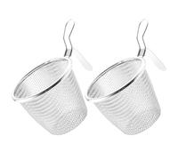 ROMISBABA Lot de 2 Paniers à Pâtes en Acier Inoxydable Argenté, Passoire pour Fondue Filtration, Ustensiles Cuisine Pratiques pour Restaurant et Cuisson de Nouilles