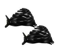 ROMISBABA Lot de 2 Pinces à Chignon Spirale en Résine Noire, Accessoire Cheveux Confortable et Volumisant, pour Matins Pressés et Usage Quotidien